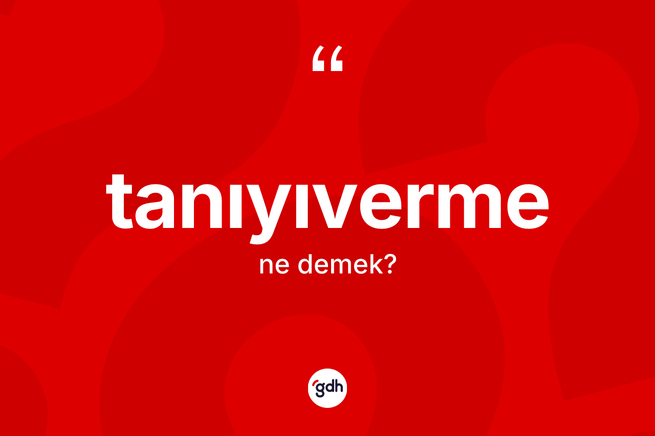 Tanıyıverme kelimesi ne demek? Tanıyıvermenin TDK'ya göre anlamı nedir?