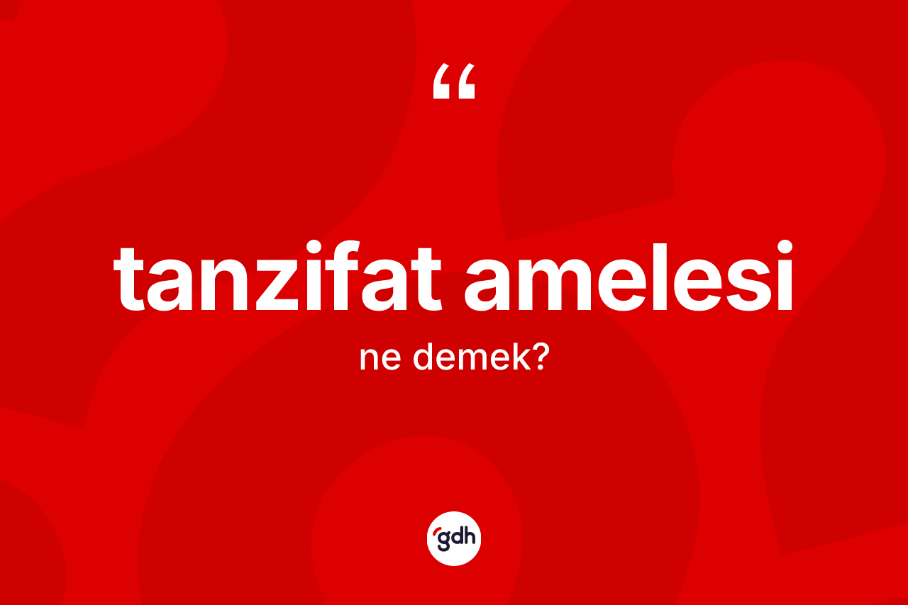 Tanzifat amelesi kelimesinin tanımı nedir? Tanzifat amelesinin TDK'ya göre anlamı nedir?