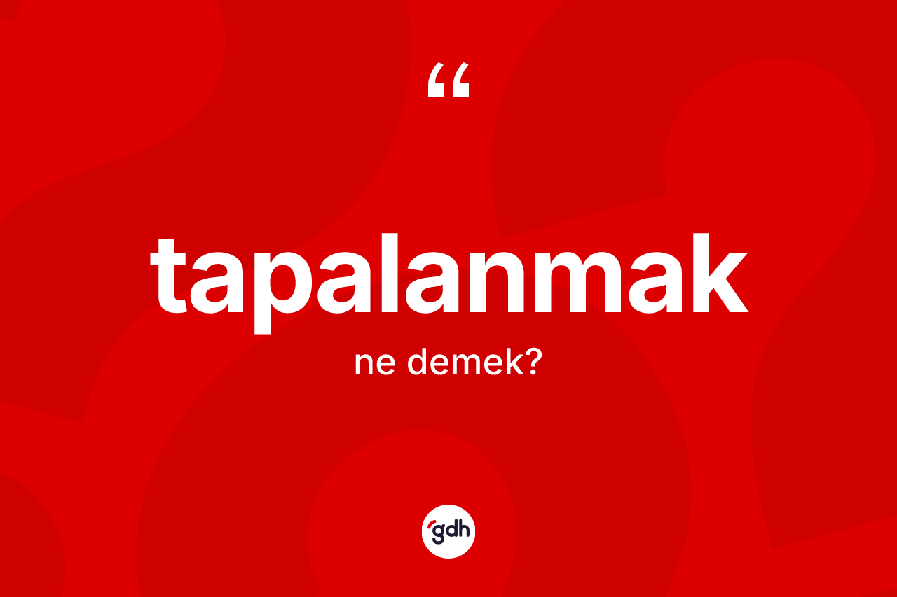 Tapalanmak ne anlama gelir? Tapalanmağın TDK'ya göre anlamı nedir?
