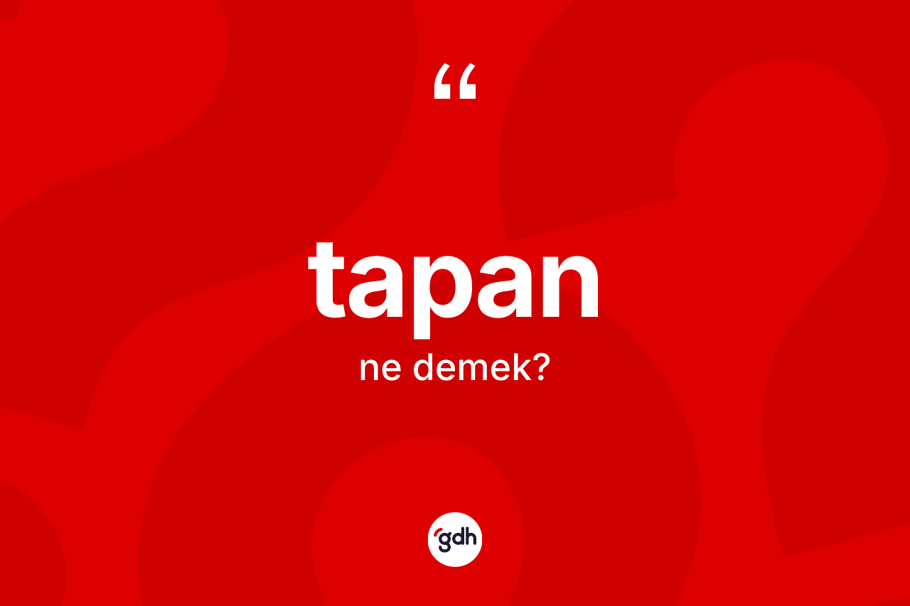 Tapan ne anlama gelir? Tapan kelimesinin kaç farklı anlamı var?