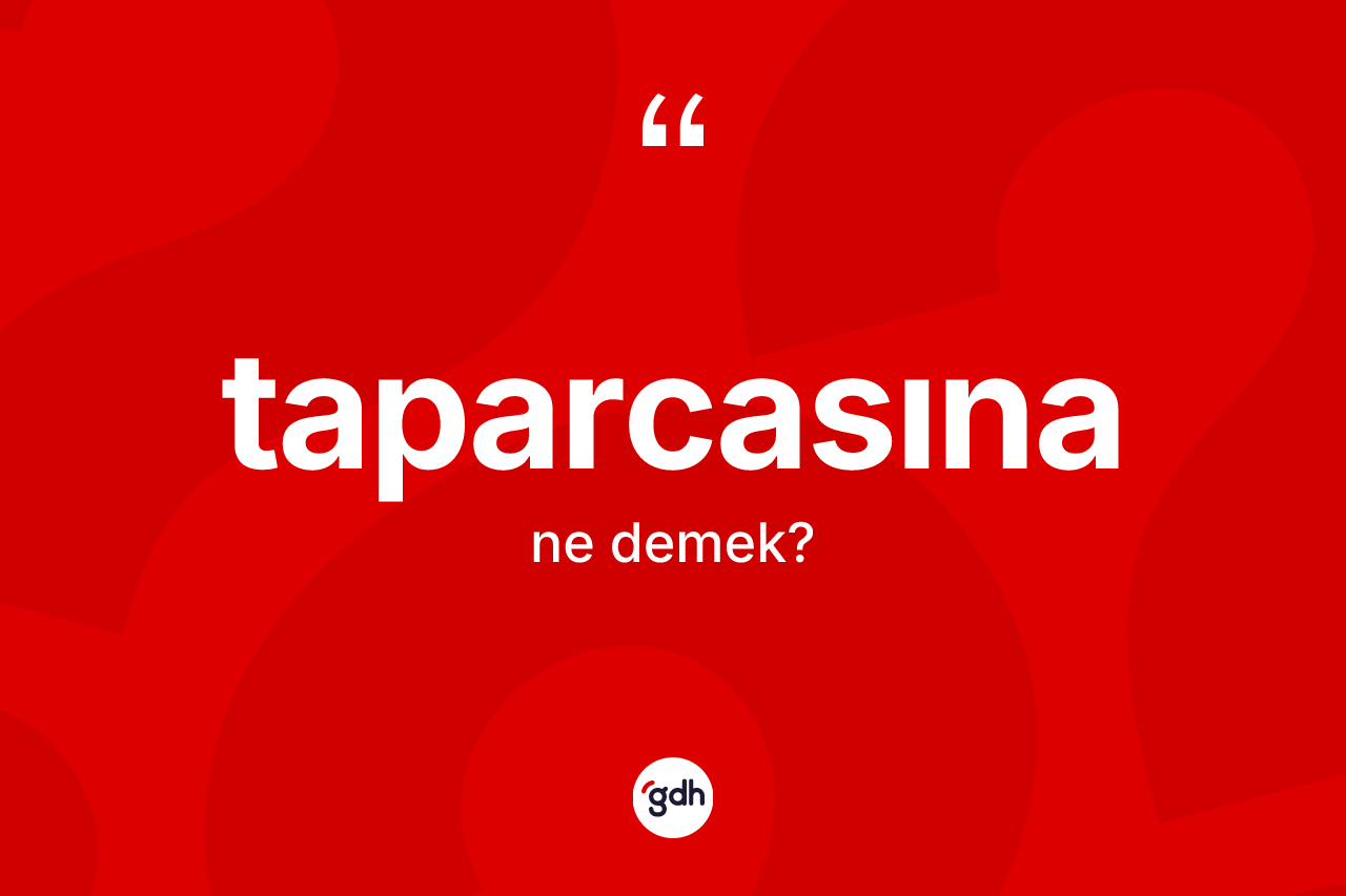 Taparcasına kelimesinin anlamı nedir? Taparcasınanın TDK'ya göre anlamı nedir?