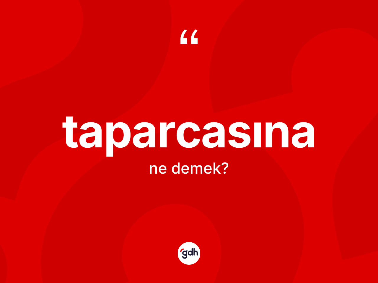 Taparcasına kelimesinin anlamı nedir? Taparcasınanın TDK'ya göre anlamı nedir?