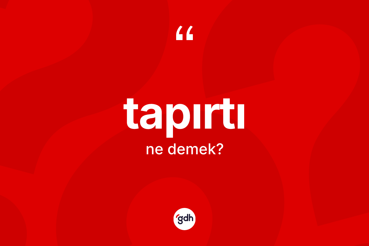 Tapırtı kelimesinin tanımı nedir? Tapırtının TDK'ya göre anlamı nedir?
