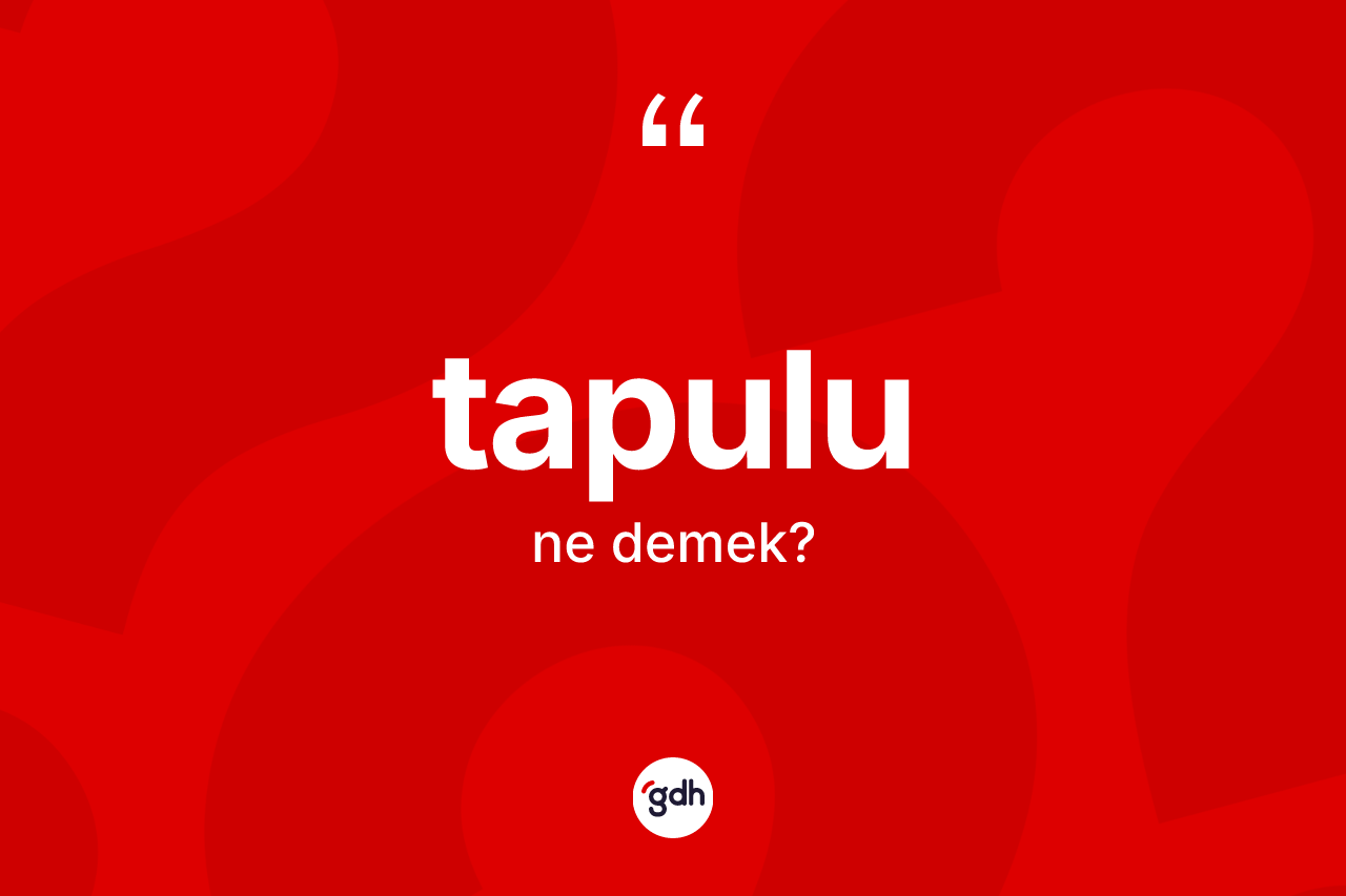 Tapulu ne anlama gelir? Tapulunun TDK'ya göre anlamı nedir?