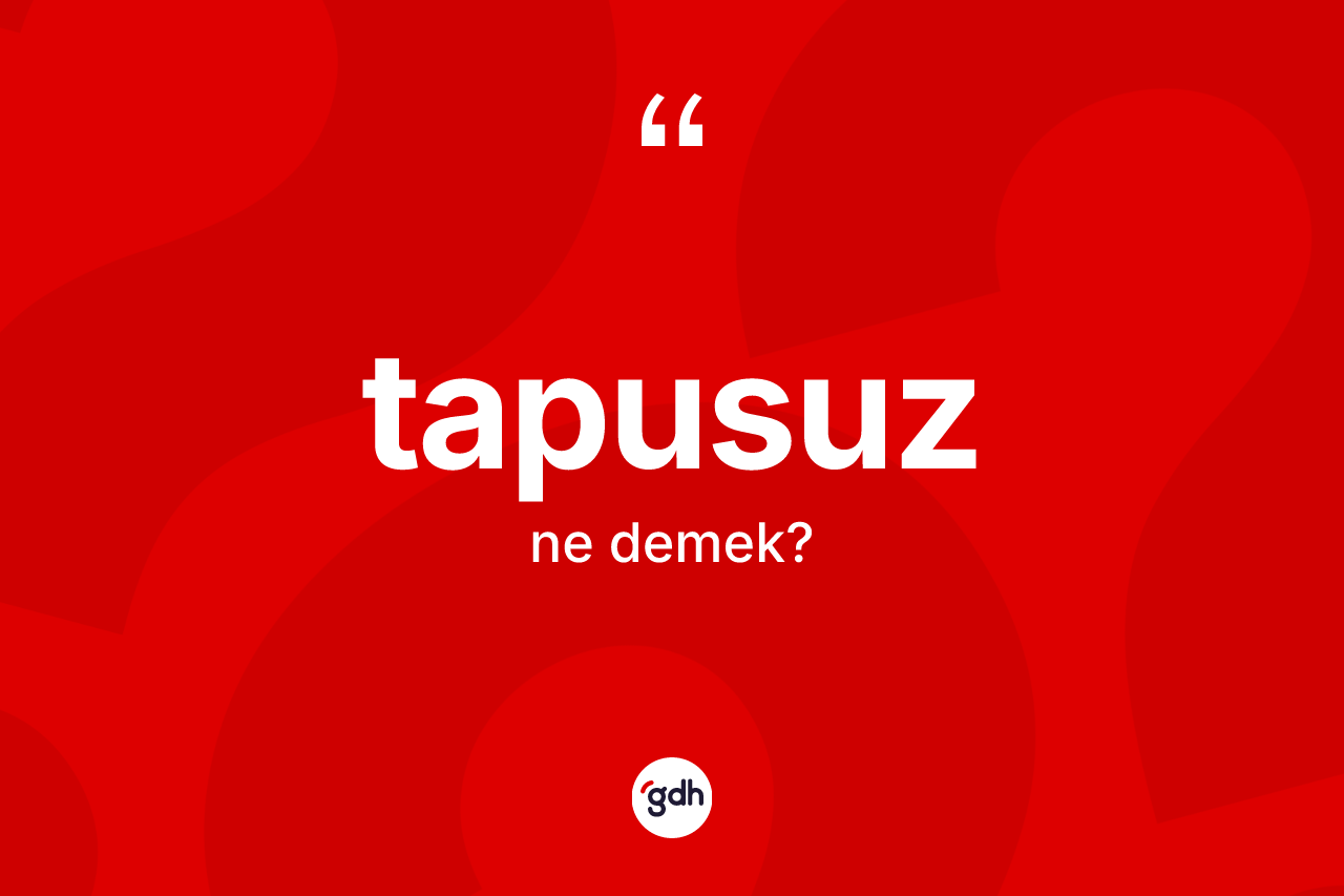 Tapusuz kelimesinin tanımı nedir? Tapusuzun TDK'ya göre anlamı nedir?
