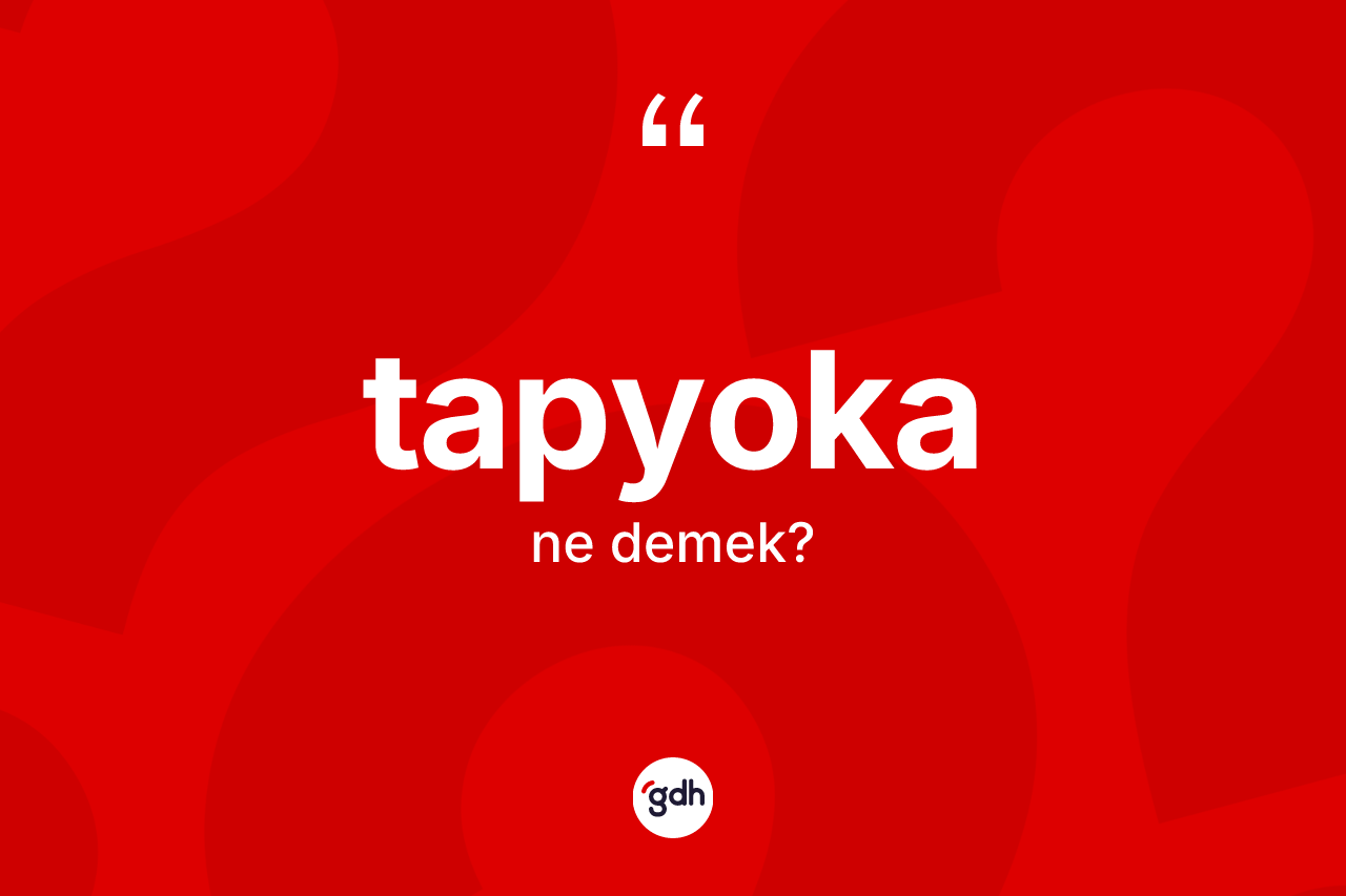 Tapyoka kelimesi ne demek? Tapyokanın TDK'ya göre anlamı nedir?