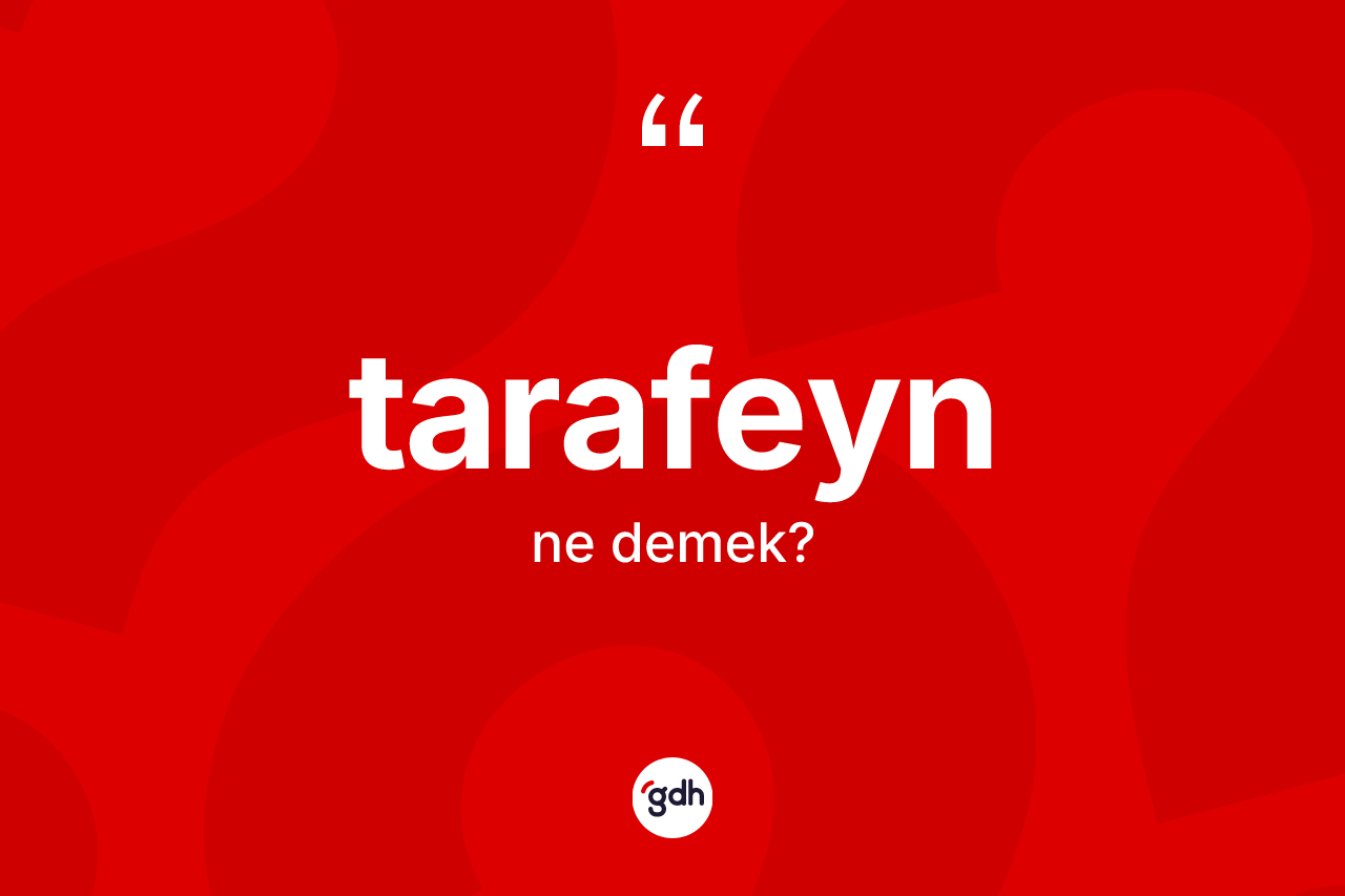 Tarafeyn kelimesi nedir? Tarafeynin TDK'ya göre anlamı nedir?