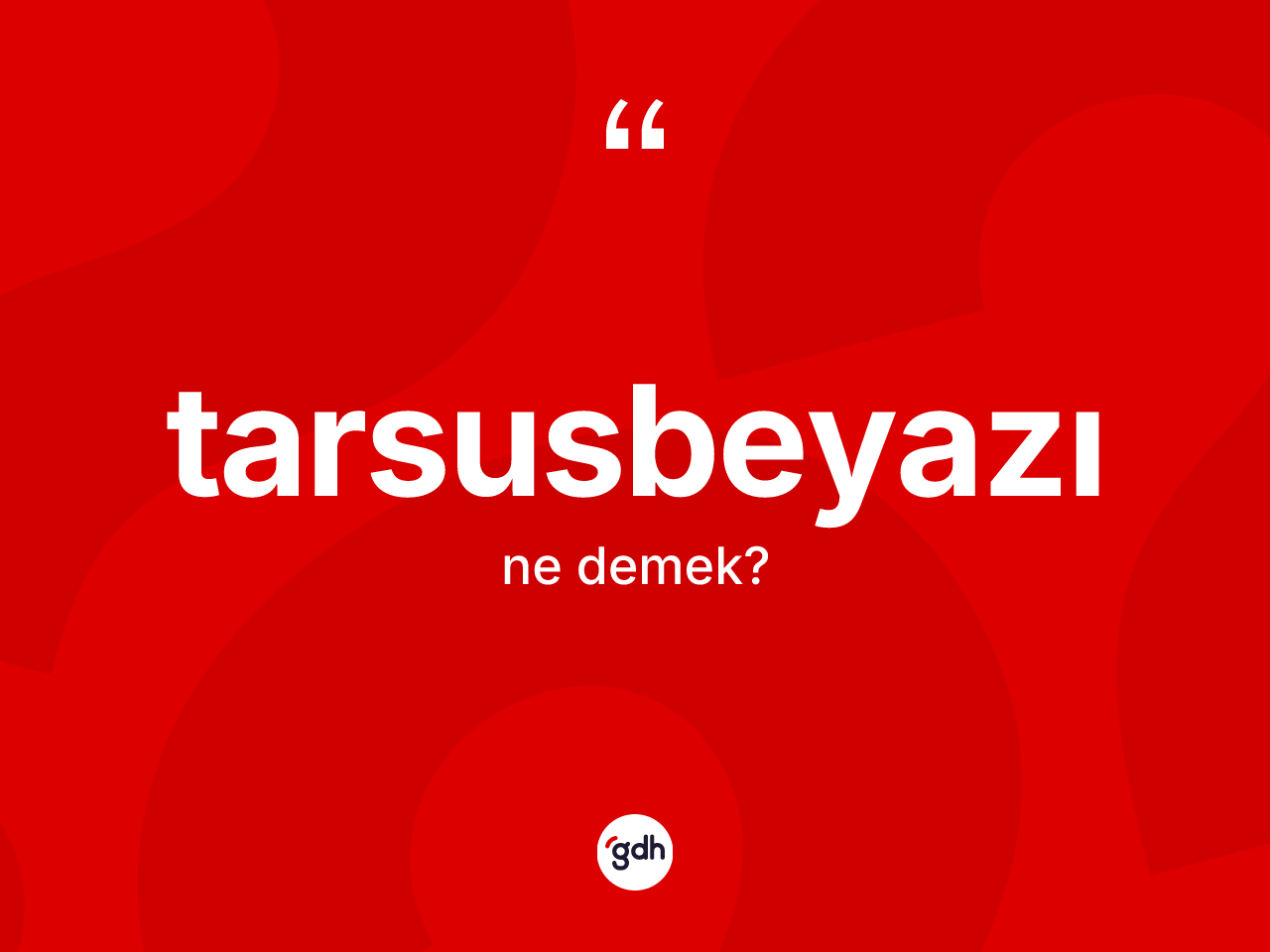 Tarsusbeyazı kelimesinin anlamı nedir? Tarsusbeyazı kelimesinin özellikleri nelerdir?