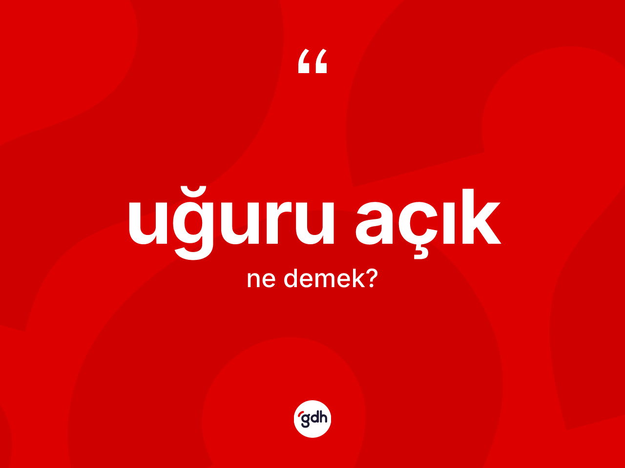 Uğuru açık ne demek? Uğuru açığın kısaca tanımı nedir?