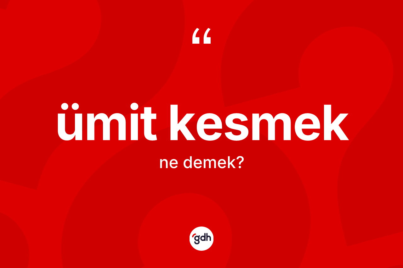 Ümit kesmek ifadesi ne demektir? Ümit kesmek ifadesinin TDK anlamı nedir?