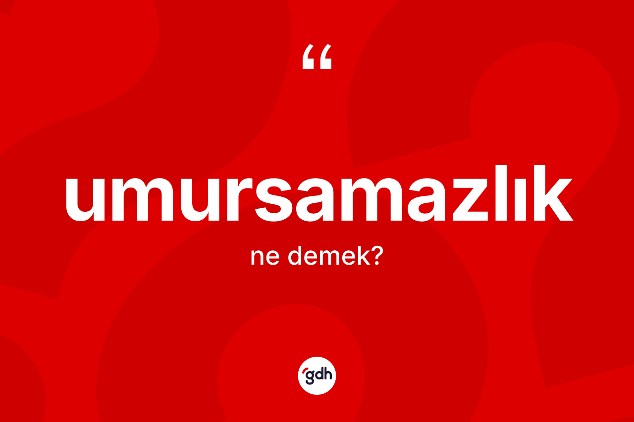 Umursamazlık kelimesi ne demek? Umursamazlığın TDK'ya göre anlamı nedir?