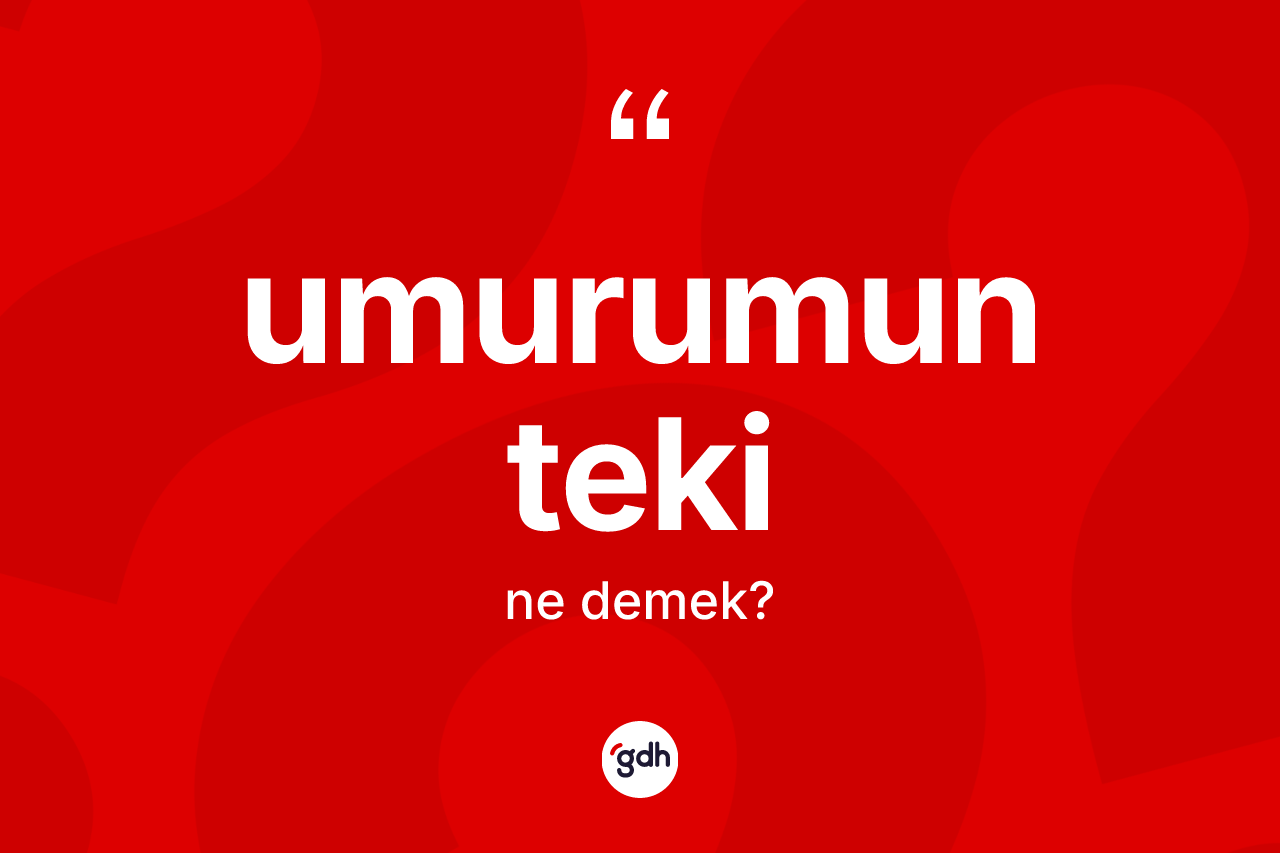 Umurumun teki ifadesi neyi anlatır? Umurumun teki ifadesinin TDK anlamı nedir?