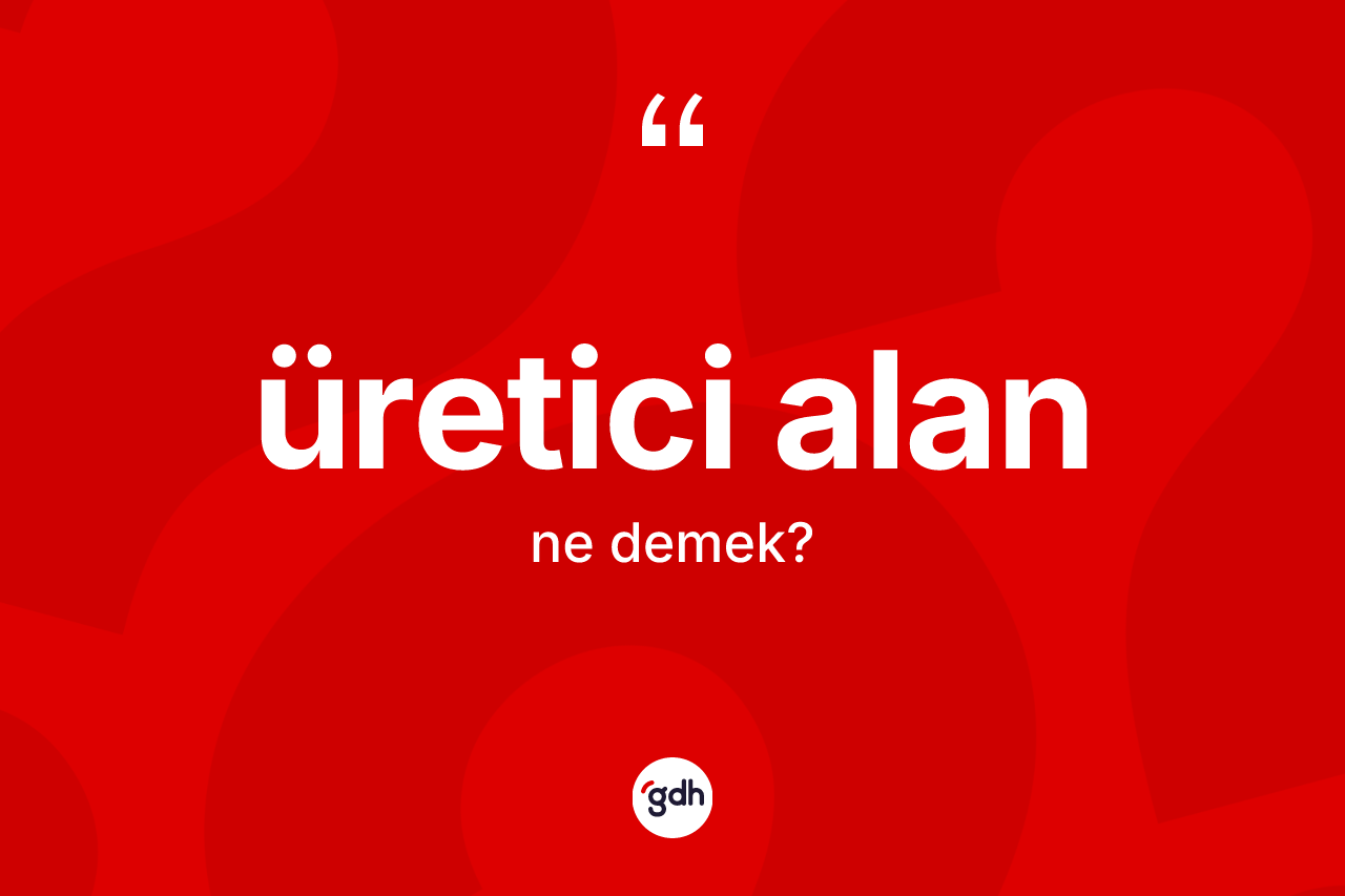 Üretici alan ne demek? Üretici alanın sözlükteki anlamı nedir?
