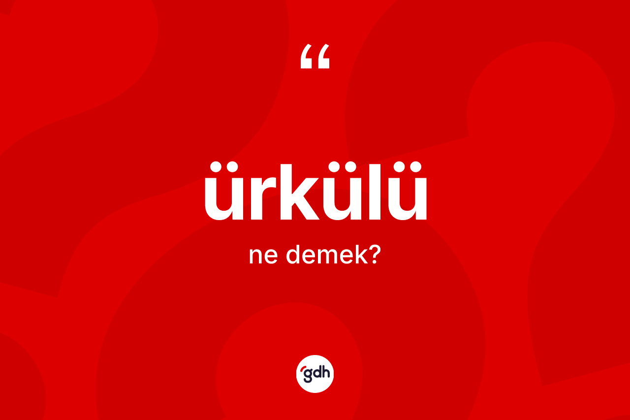 Ürkülü nedir? Ürkülünün TDK'ya göre anlamı nedir?