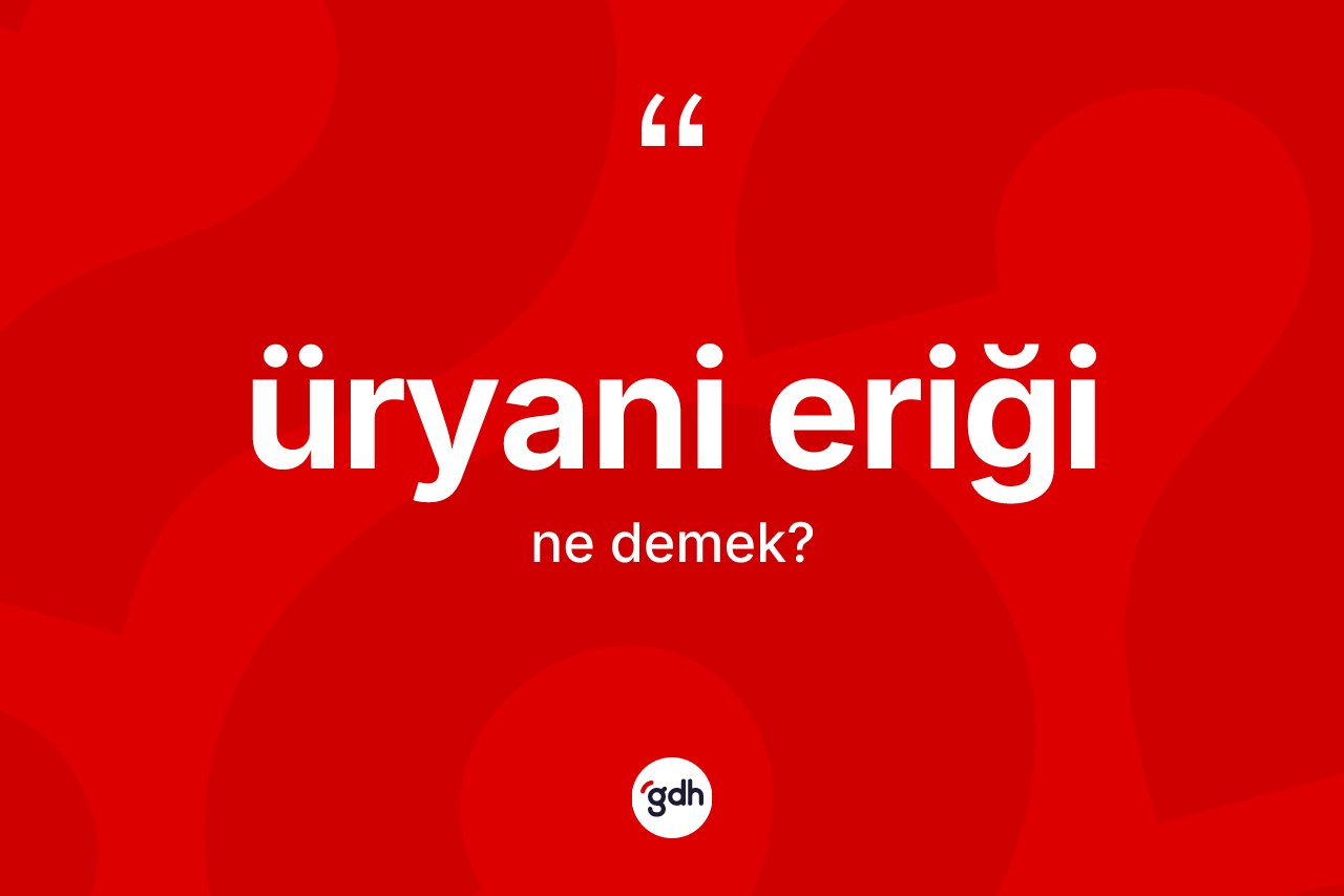 Üryani eriği ne anlama gelir? Üryani eriği kelimesinin TDK anlamı nedir?