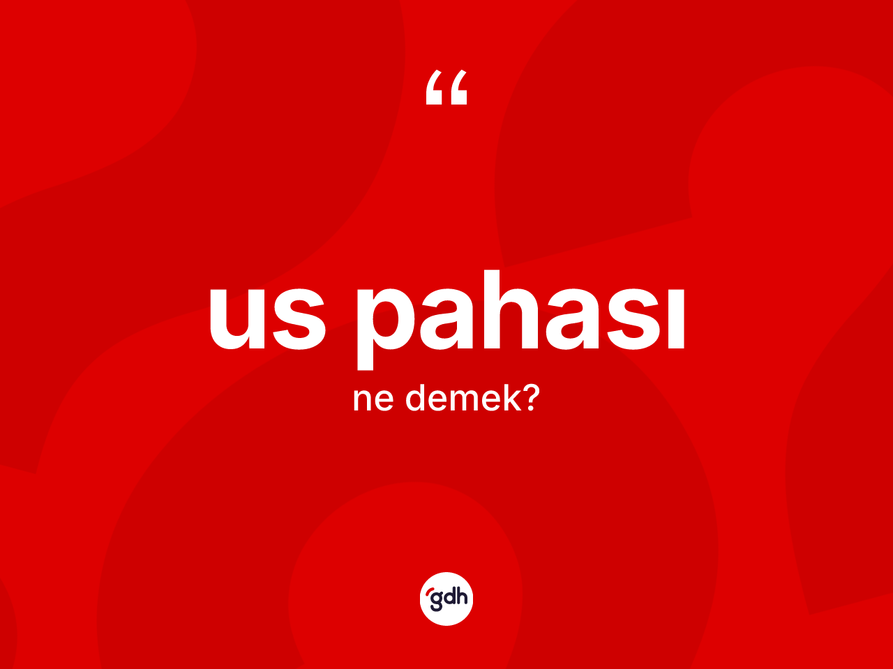 Us pahası kelimesi ne demek? Us pahası kelimesinin TDK anlamı nedir?