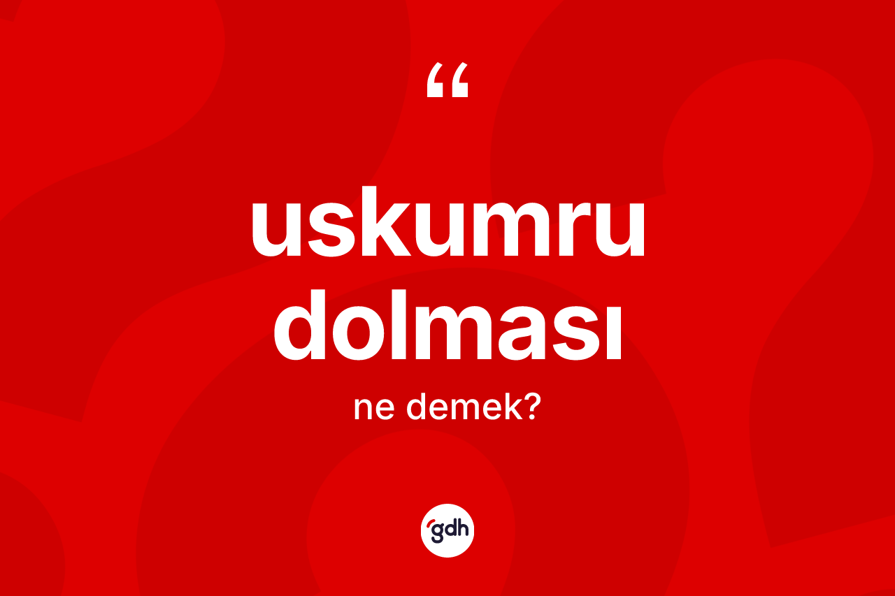 Uskumru dolması kelimesinin tanımı nedir? Uskumru dolmasının TDK'ya göre anlamı nedir?