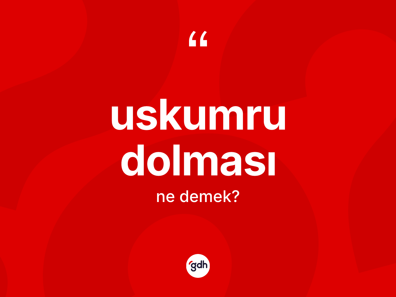 Uskumru dolması kelimesinin tanımı nedir? Uskumru dolmasının TDK'ya göre anlamı nedir?