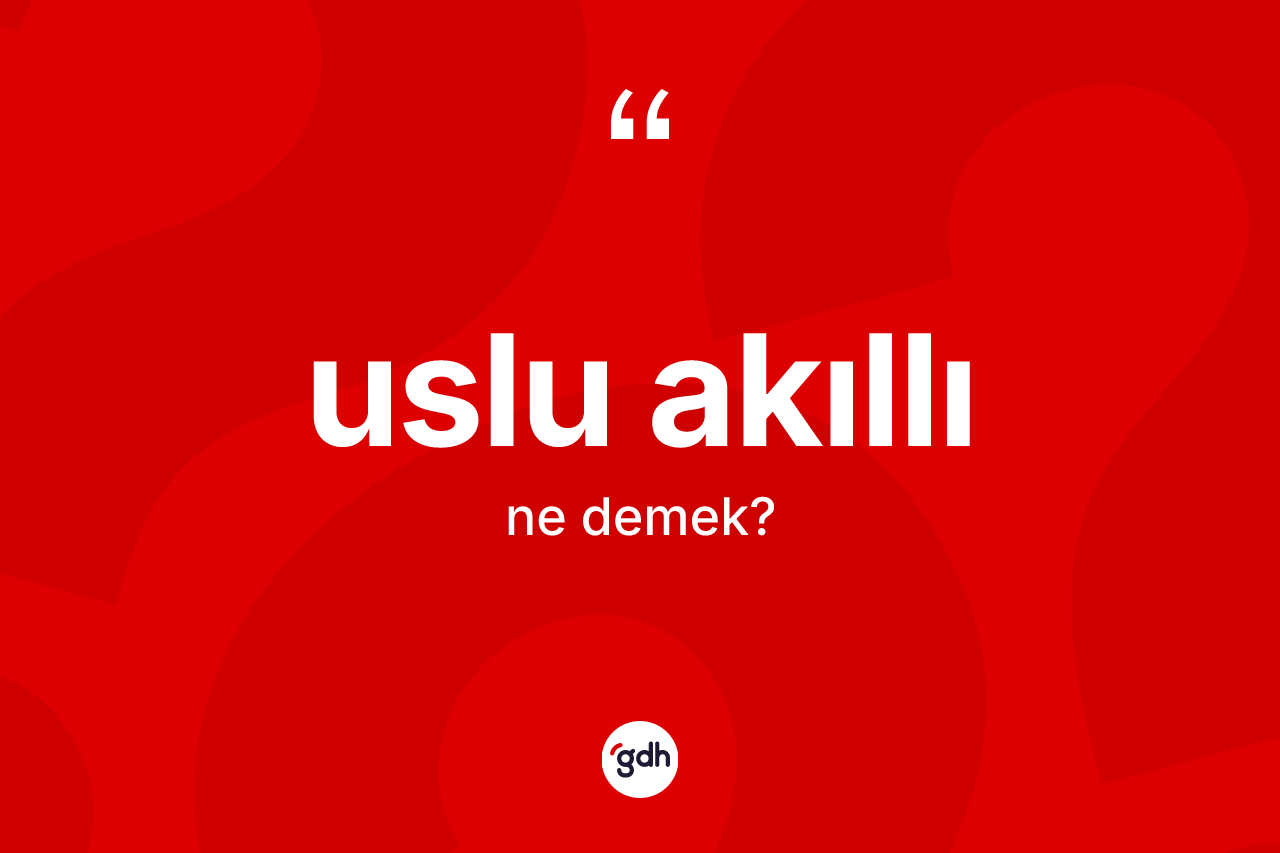 Uslu akıllı kelimesi ne anlama gelir? Uslu akıllının halk arasındaki kullanımı nasıldır?