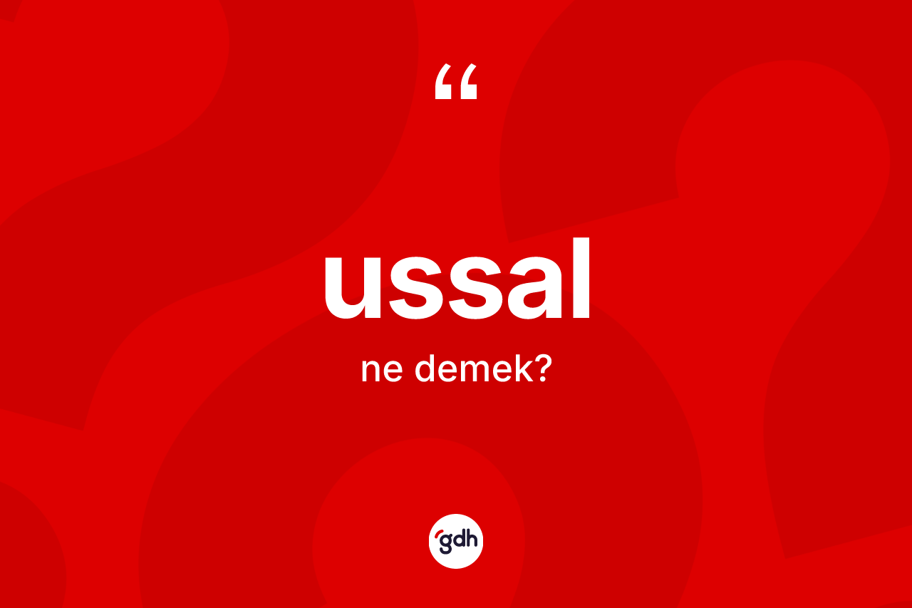 Ussal ne anlama gelir? Ussalın TDK'ya göre anlamı nedir?