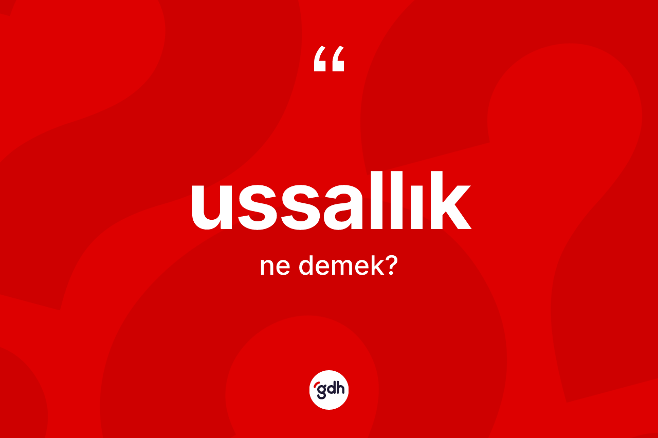 Ussallık kelimesi ne demek? Ussallığın TDK'ya göre anlamı nedir?