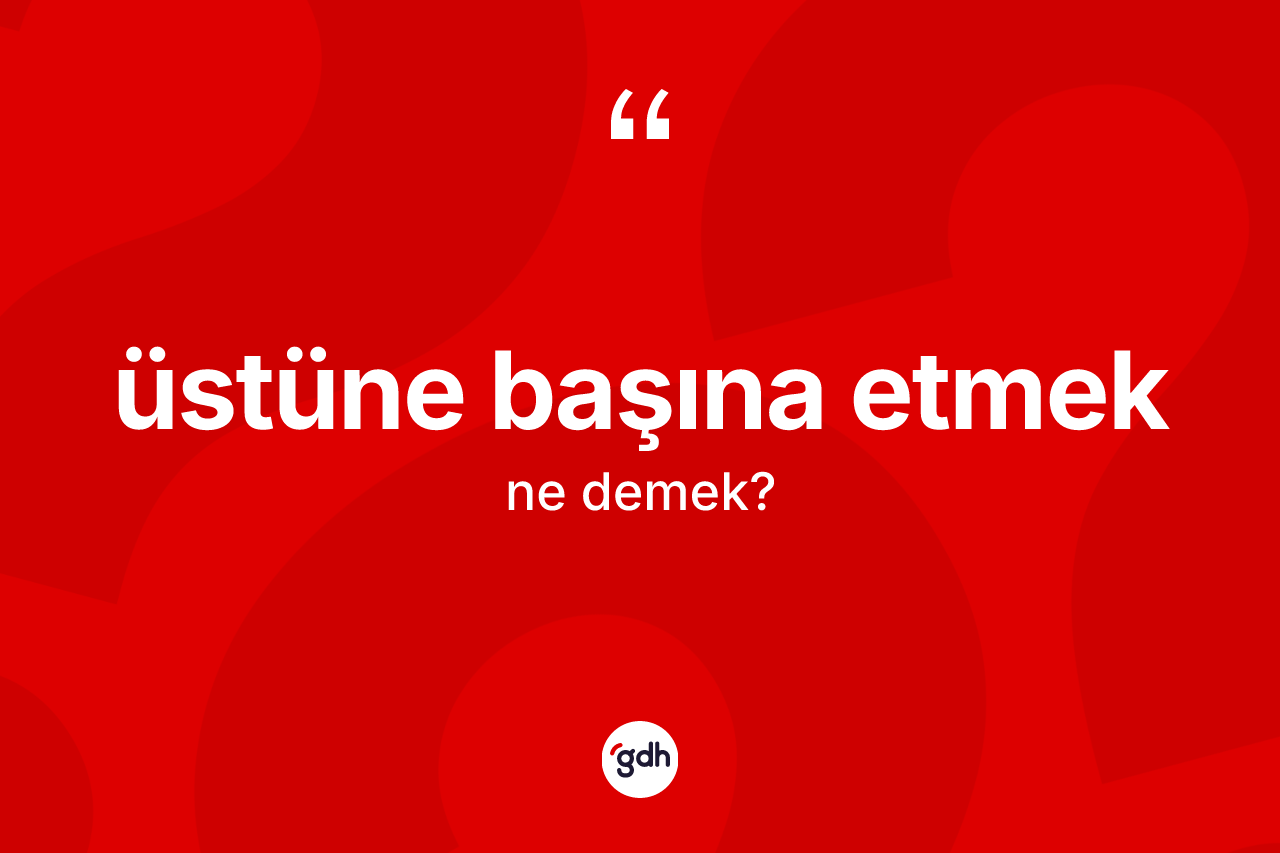 Üstüne başına etmek ifadesinin kısaca anlamı nedir? Üstüne başına etmek sözü nerede kullanılır?
