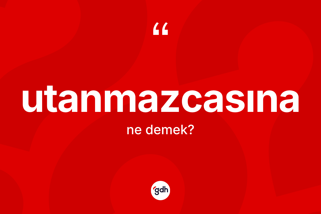 Utanmazcasına kelimesi ne anlama gelir? Utanmazcasınanın kısaca tanımı nedir?