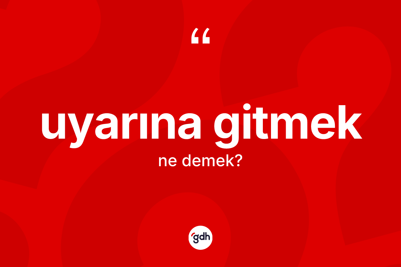 Uyarına gitmek ne demektir? Uyarına gitmek ifadesinin TDK açıklaması nedir?
