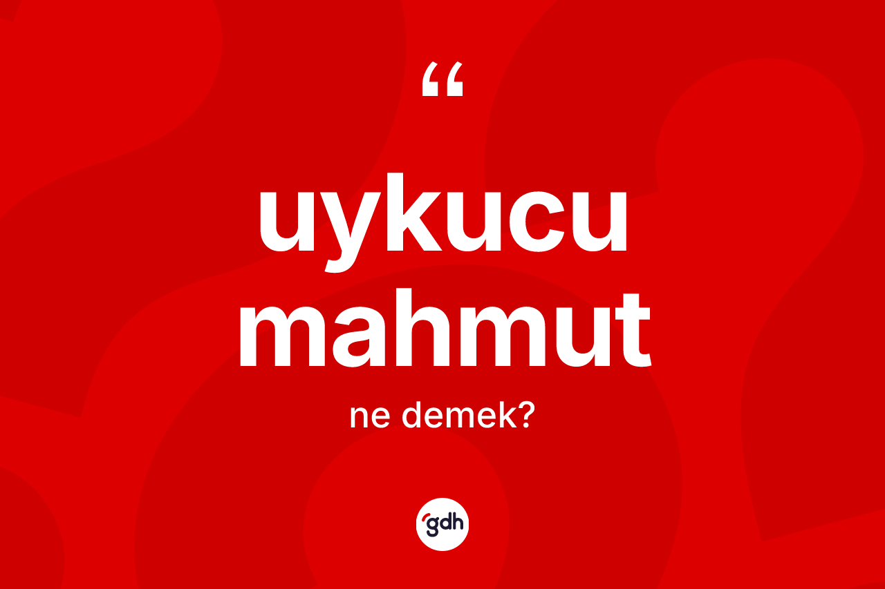 Uykucu Mahmut kelimesi nedir? Uykucu Mahmutun TDK'ya göre anlamı nedir?