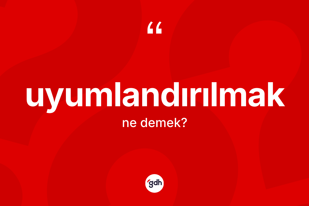 Uyumlandırılmak ne anlama gelir? Uyumlandırılmak kelimesinin özellikleri nelerdir?