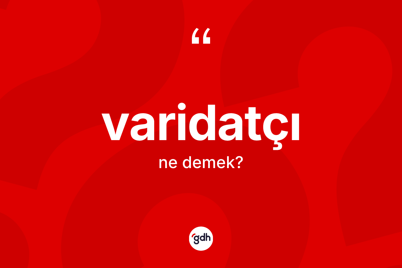 Varidatçı kelimesinin sözlükteki tanımı nedir? Varidatçının TDK'ya göre anlamı nedir?