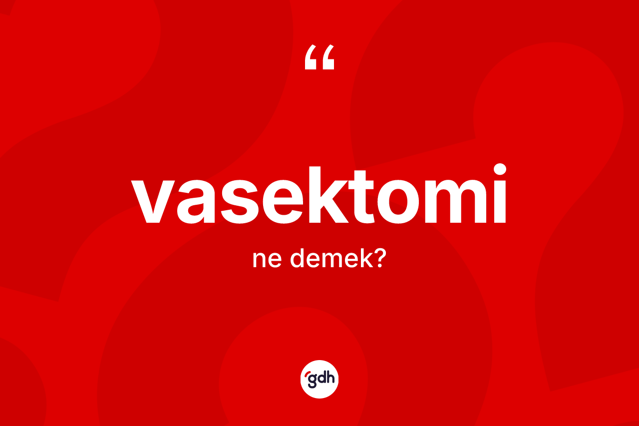 Vasektomi kelimesinin anlamı nedir? Vasektomi kelimesinin TDK anlamı nedir?