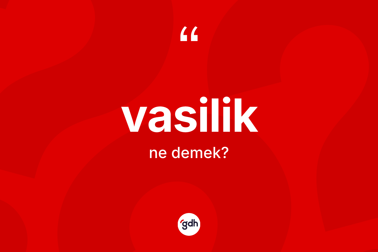 Vasilik nedir? Vasiliğin TDK'ya göre anlamı nedir?