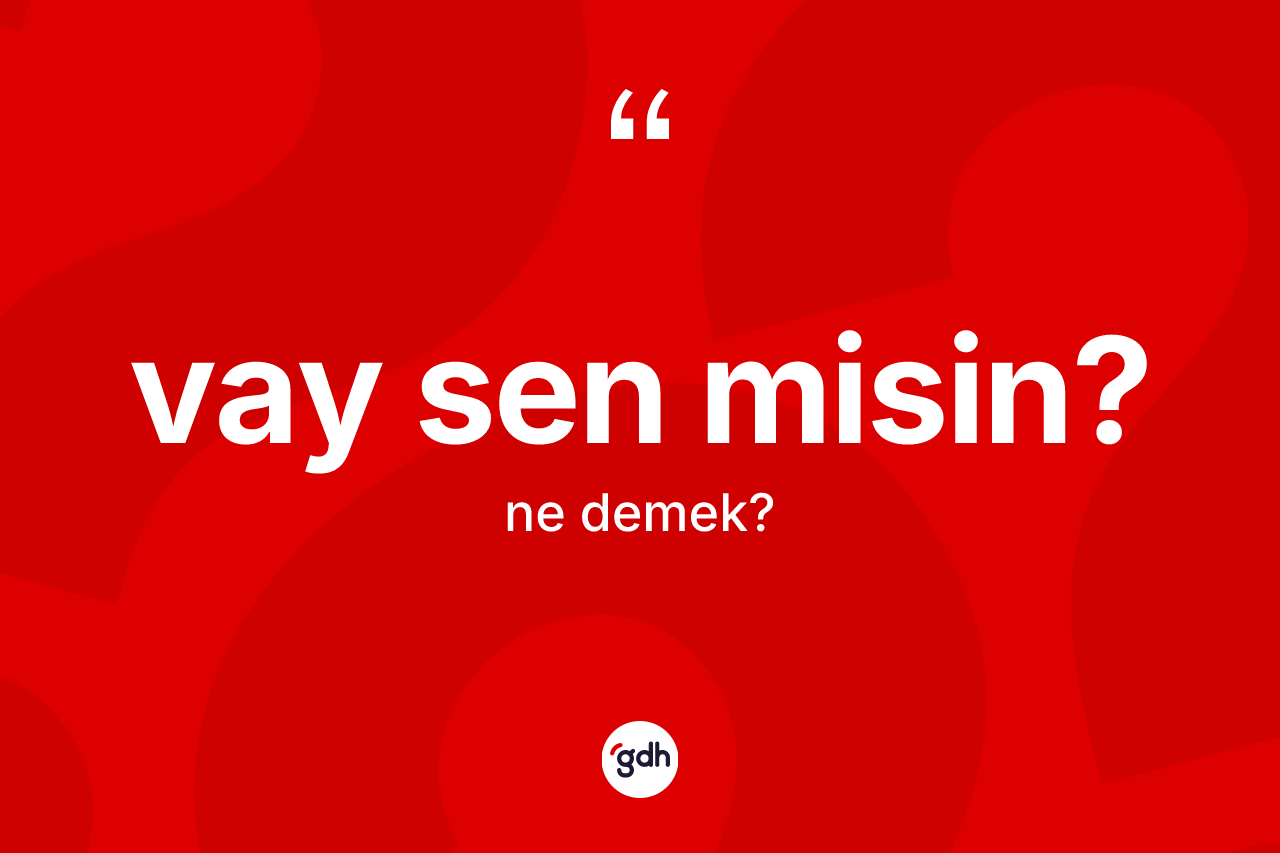 Vay sen misin? nedir? Vay sen misin? sözü nerede kullanılır?