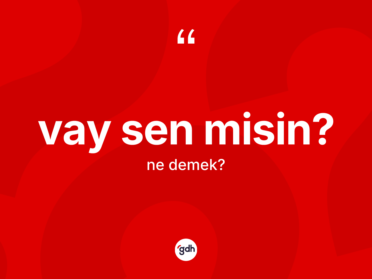 Vay sen misin? nedir? Vay sen misin? sözü nerede kullanılır?