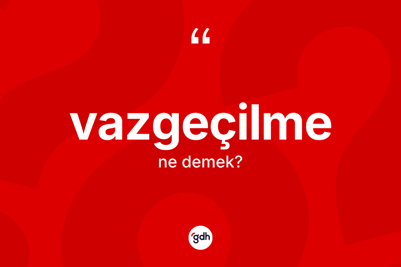 Vazgeçilme kelimesinin tanımı nedir? Vazgeçilme kelimesinin kaç farklı anlamı var?
