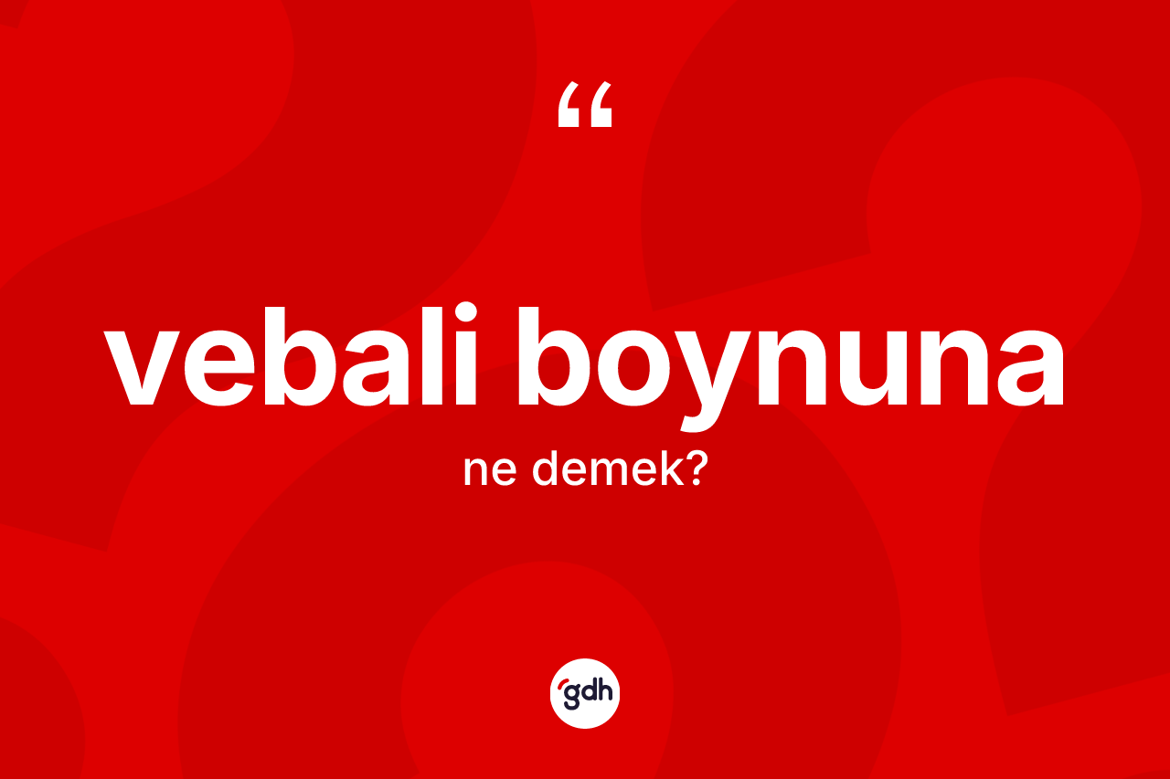 Vebali boynuna ifadesinin kısaca anlamı nedir? Vebali boynuna ifadesi nerede kullanılır?