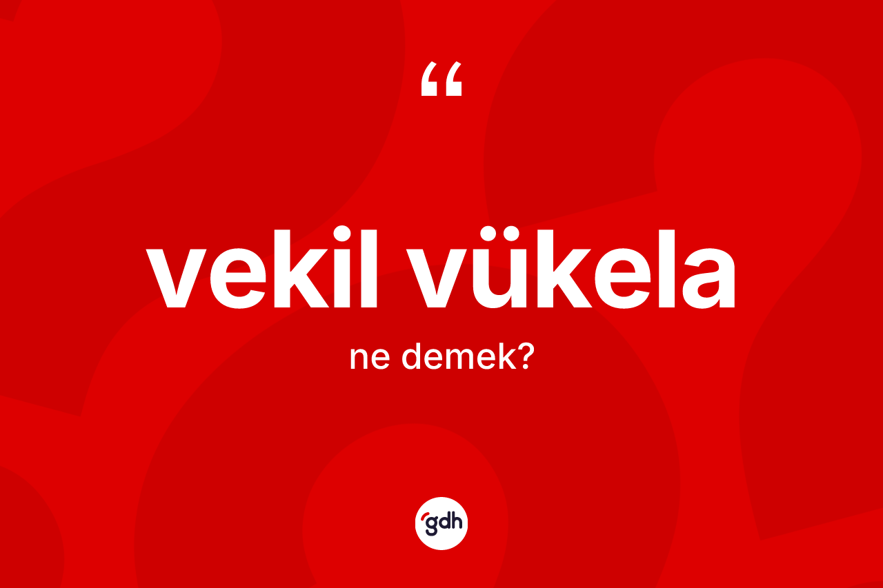 Vekil vükela ne anlama gelir? Vekil vükela kelimesinin TDK anlamı nedir?