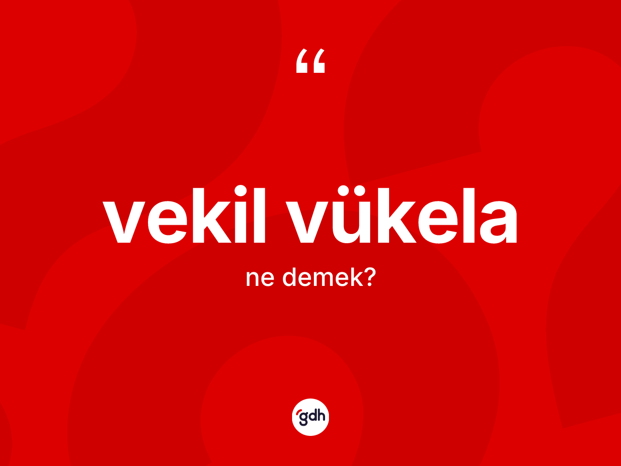 Vekil vükela ne anlama gelir? Vekil vükela kelimesinin TDK anlamı nedir?