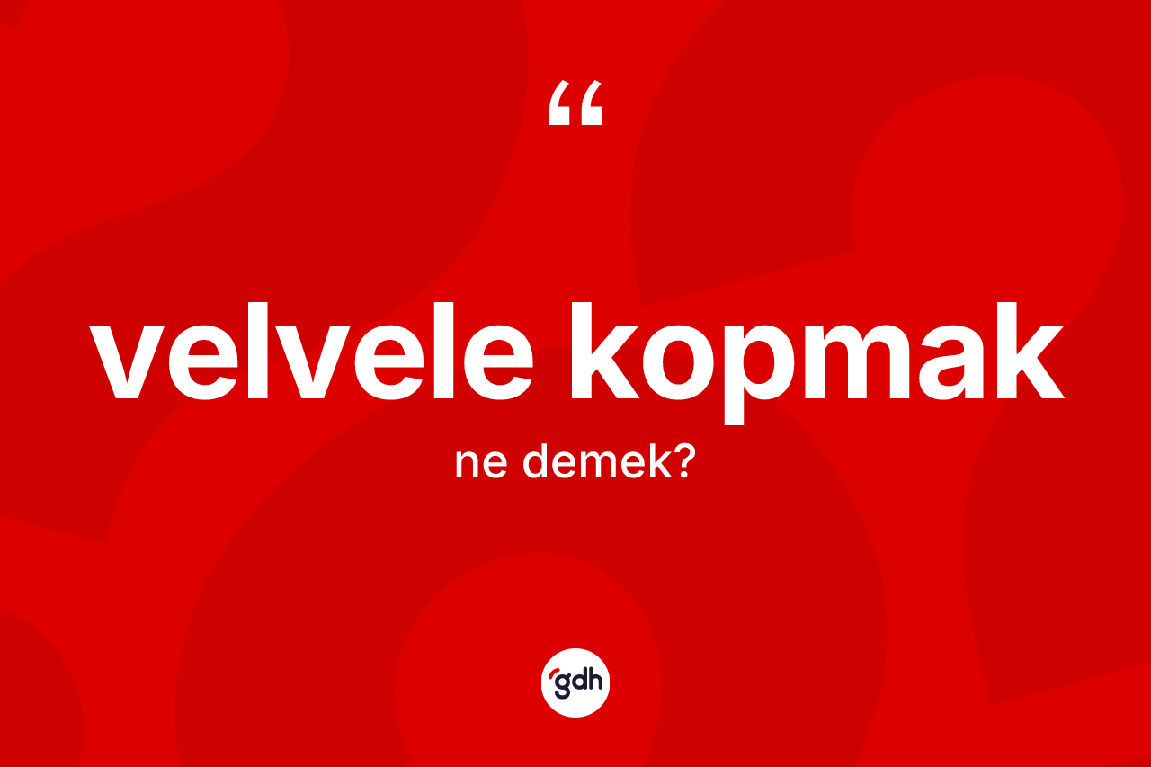 Velvele kopmak ifadesinin anlamı nedir? Velvele kopmak ifadesinin TDK'ya göre anlamı nedir?