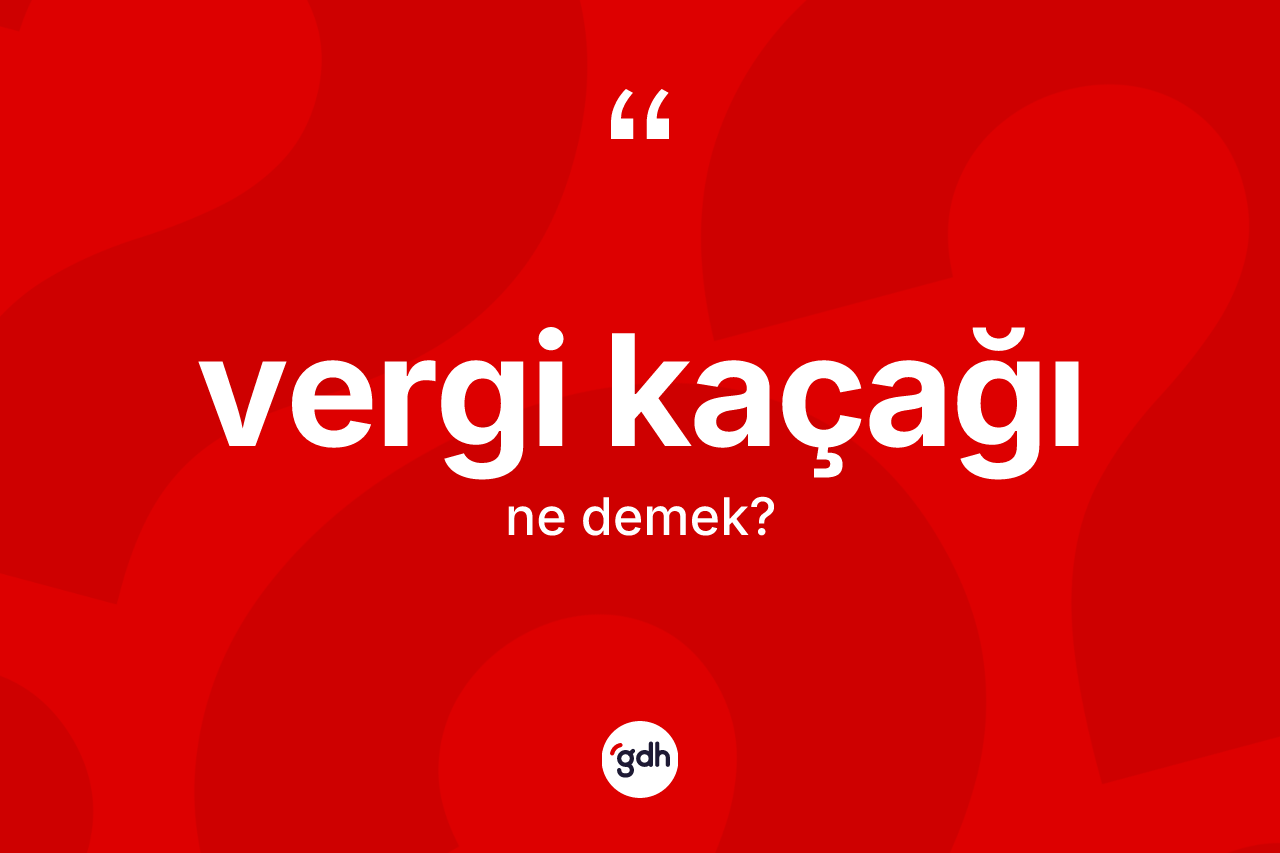 Vergi kaçağı ne demek? Vergi kaçağının TDK'ya göre anlamı nedir?