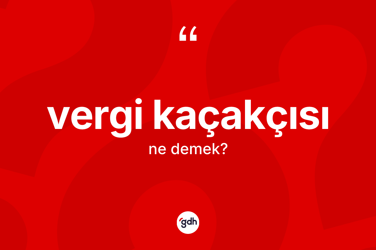 Vergi kaçakçısı kelimesi nedir? Vergi kaçakçısı kelimesinin TDK anlamı nedir?