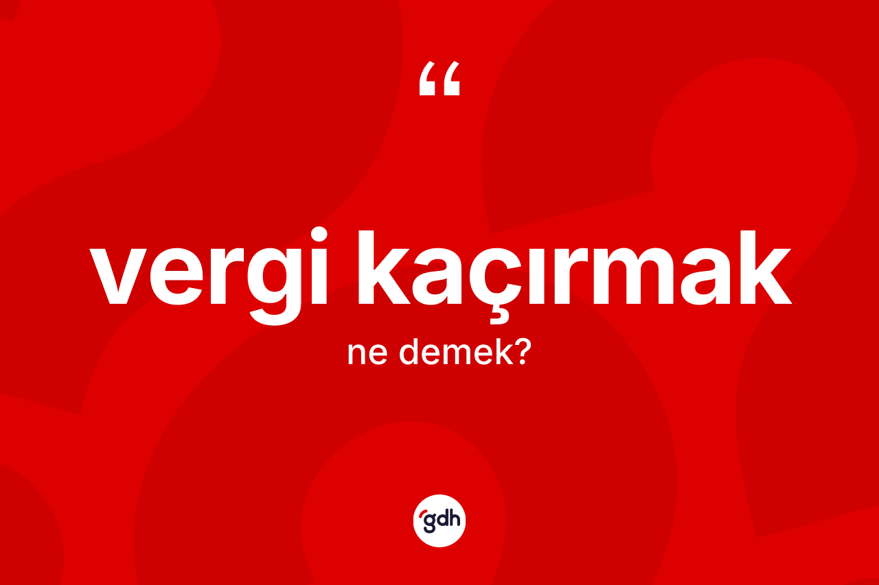 Vergi kaçırmak ifadesinin tanımı nedir? Vergi kaçırmak ifadesinin kaç farklı anlamı var?