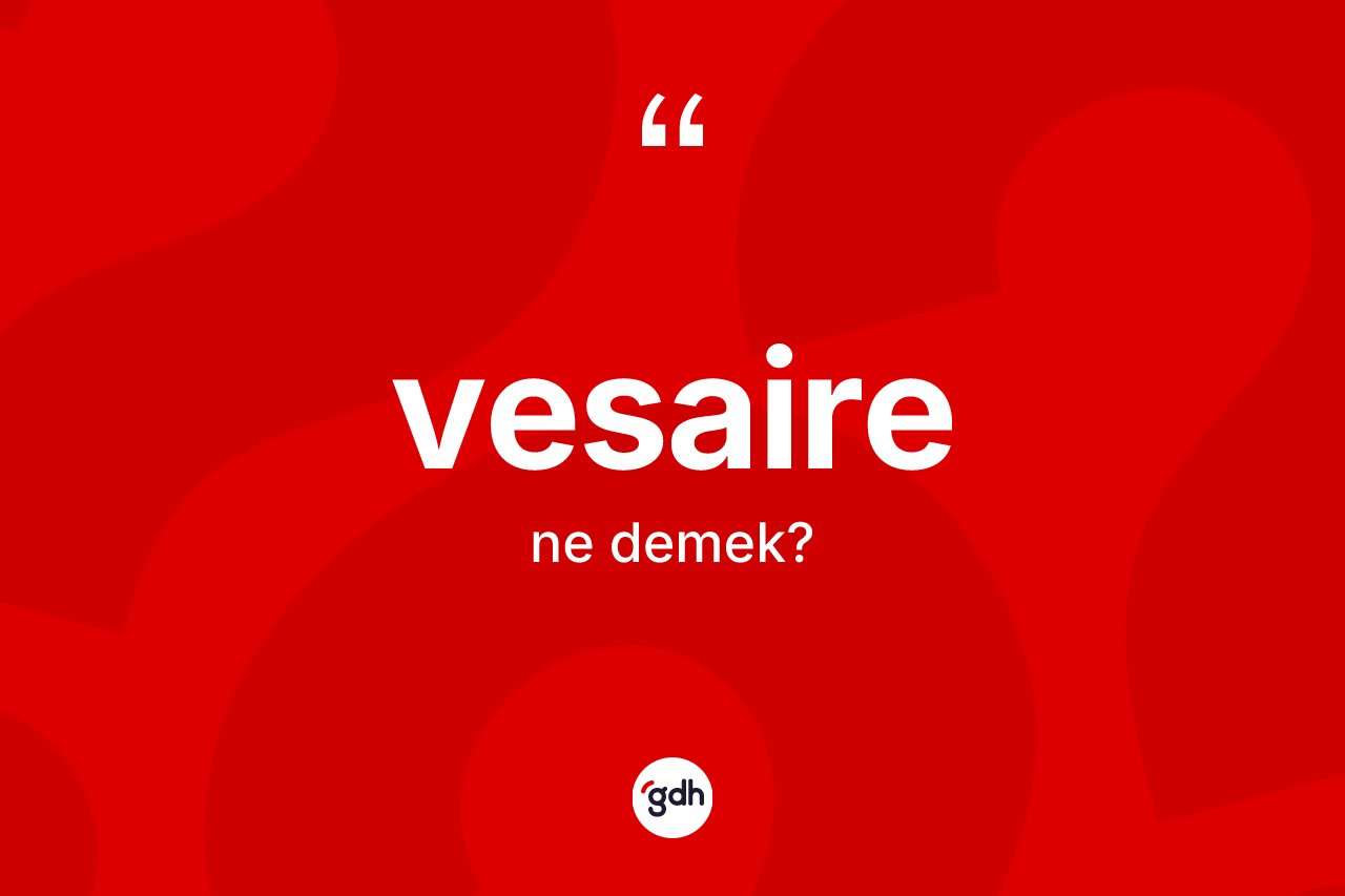 Vesaire kelimesinin sözlükteki tanımı nedir? Vesairenin TDK'ya göre anlamı nedir?