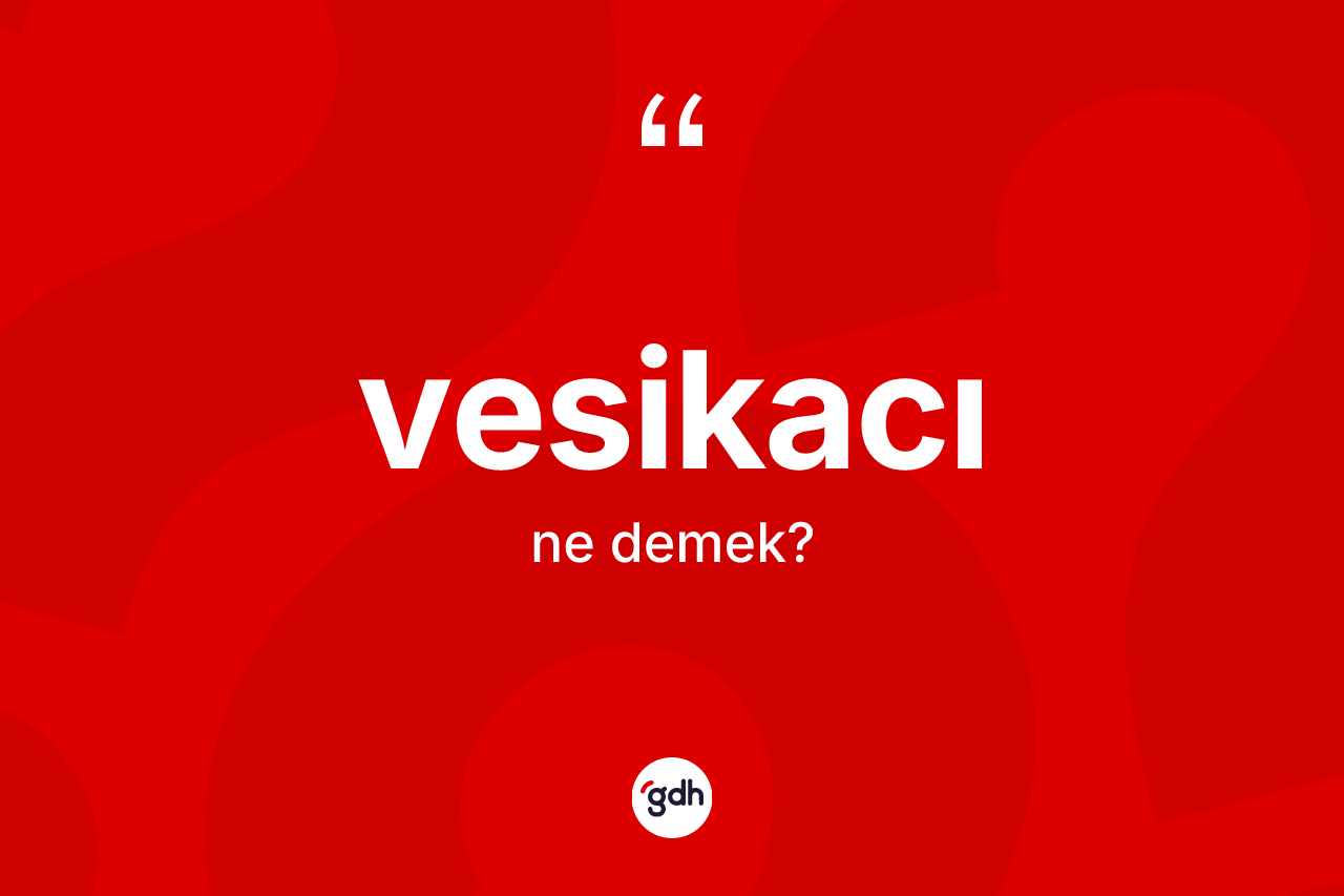 Vesikacı kelimesinin anlamı nedir? Vesikacının TDK'ya göre anlamı nedir?