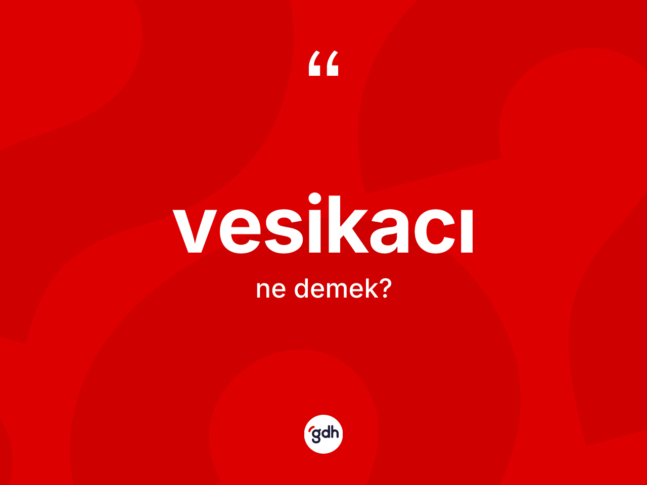 Vesikacı kelimesinin anlamı nedir? Vesikacının TDK'ya göre anlamı nedir?