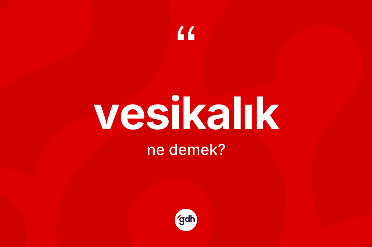 Vesikalık kelimesinin sözlükteki tanımı nedir? Vesikalığın sözlükteki anlamı nedir?