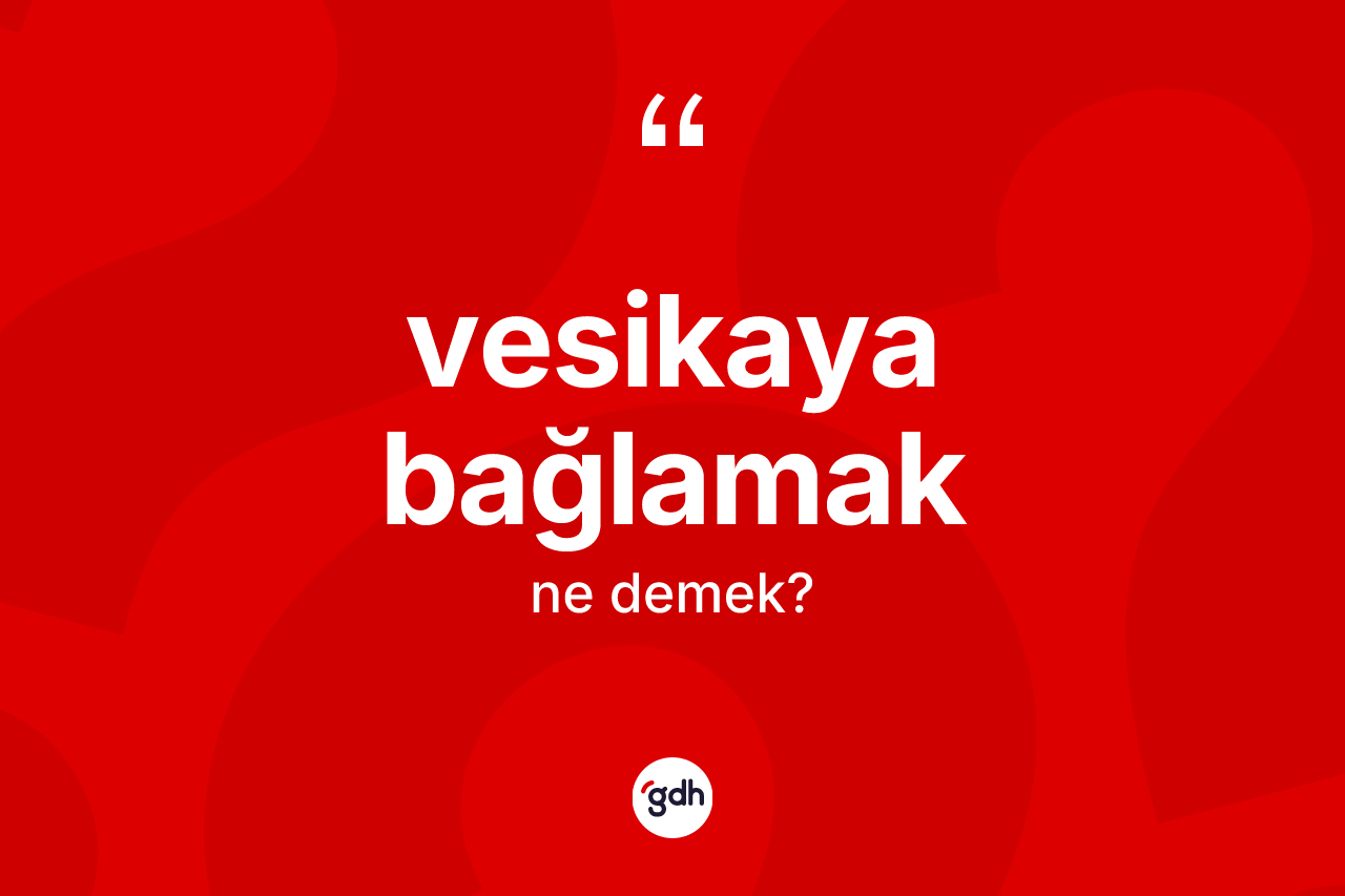 Vesikaya bağlamak ifadesinin kısaca tanımı nedir? Vesikaya bağlamak ifadesinin TDK anlamı nedir?