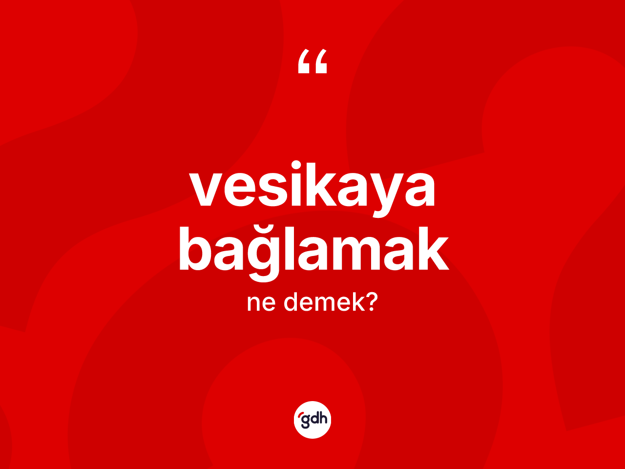 Vesikaya bağlamak ifadesinin kısaca tanımı nedir? Vesikaya bağlamak ifadesinin TDK anlamı nedir?