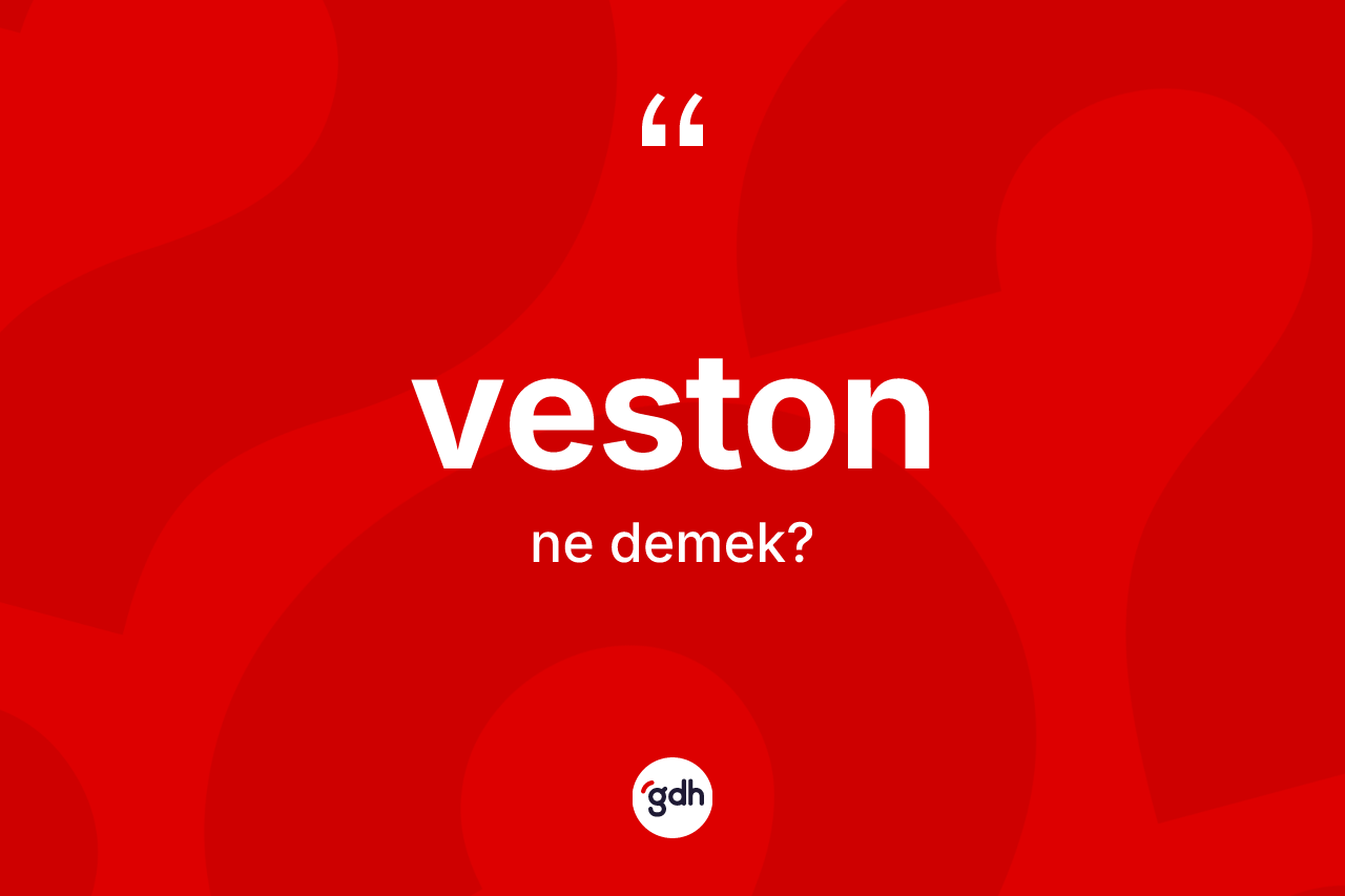 Veston ne demek? Veston kelimesinin TDK anlamı nedir?
